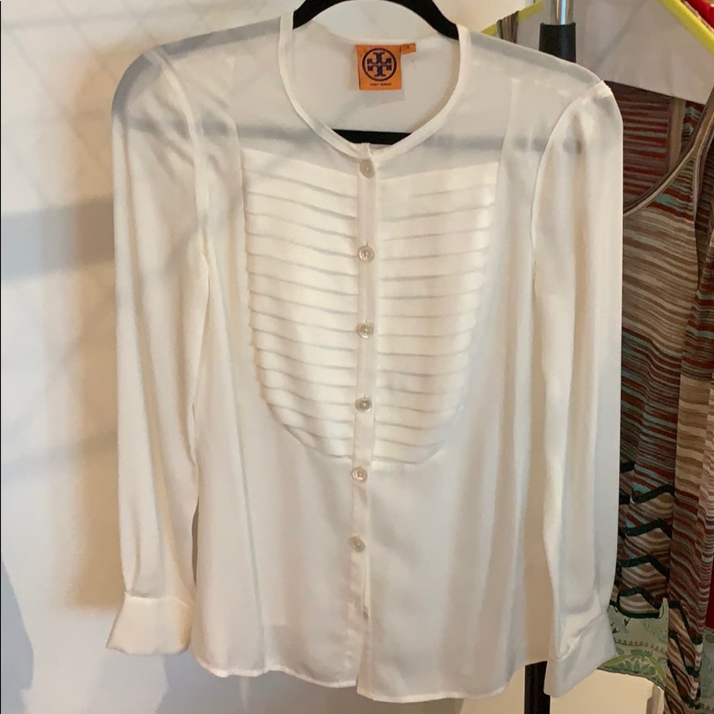Tory Burch White Button Down Blouse